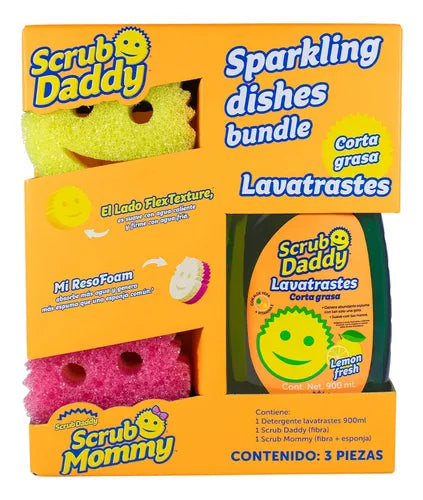 Sparkling Dishes Bundle | Lavatrastes + Scrub Daddy + Mommy