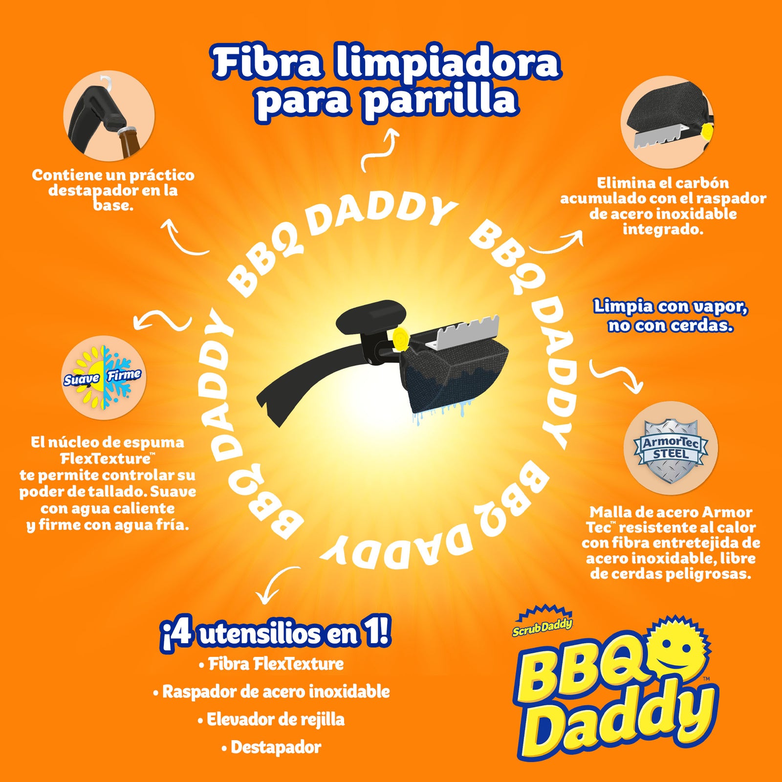 FIBRA LIMPIADORA PARA PARILLA BBQ DADDY¡NUEVA!