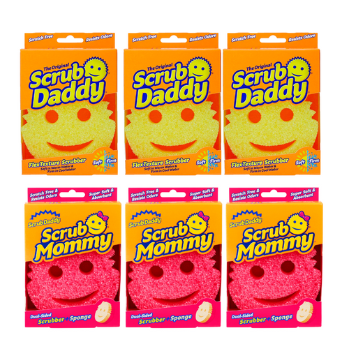 Cargar la imagen en el visor de la galería, 6 Pack Scrub Daddy (3 Scrub Daddy + 3 Scrub Mommy)
