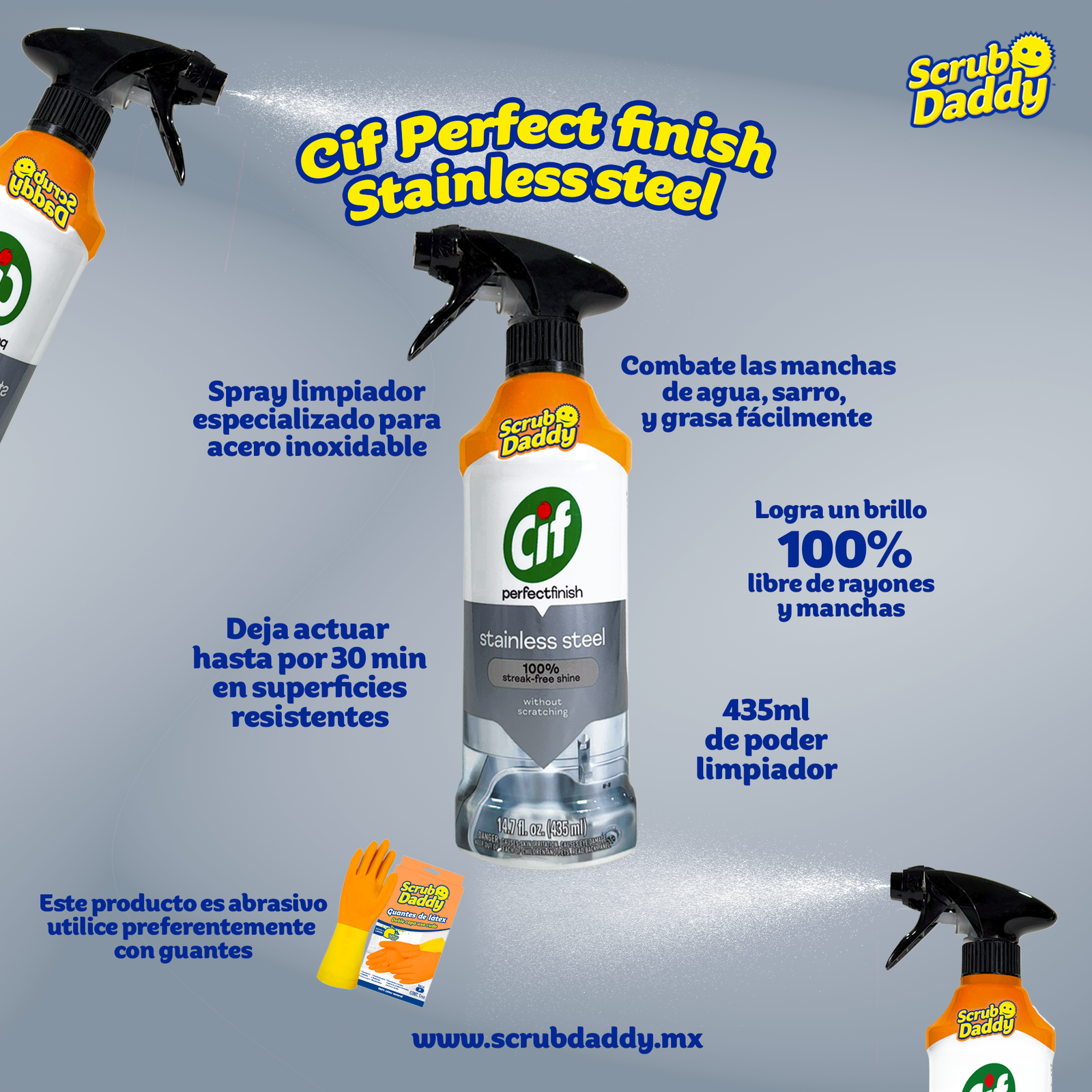 Bundle Spray Limpiador para Acero Inoxidable - Talla G.
